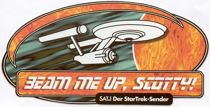 Beam me up, Scotty !     SAT.1 Der StarTrek-Sender     -     Sticker
