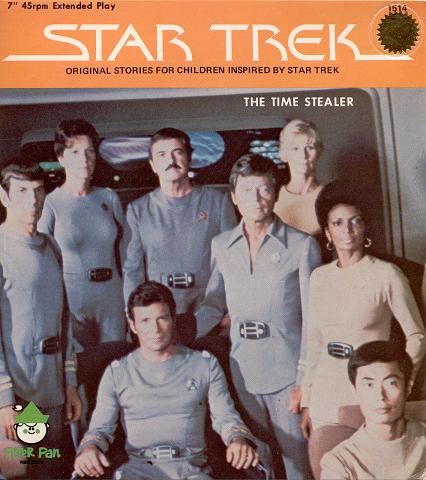 Cover front side of single: Star Trek  -  Original stories for children inspired by Star Trek:  "The Time Stealer"