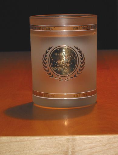 "Star Trek"  glass  with seal from   "United Federation of Planets"