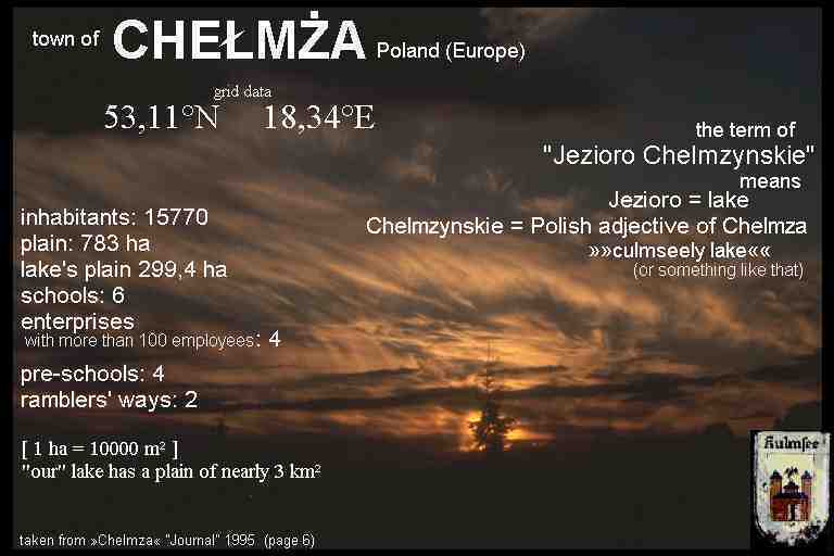 town of CHELMZA Poland (Europe) - data and facts