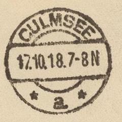Feldpost-Stempel 17.10.1918 CULMSEE