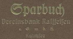 Sparbuch aus Kulmsee anno 1943 (savings book / bankbook)