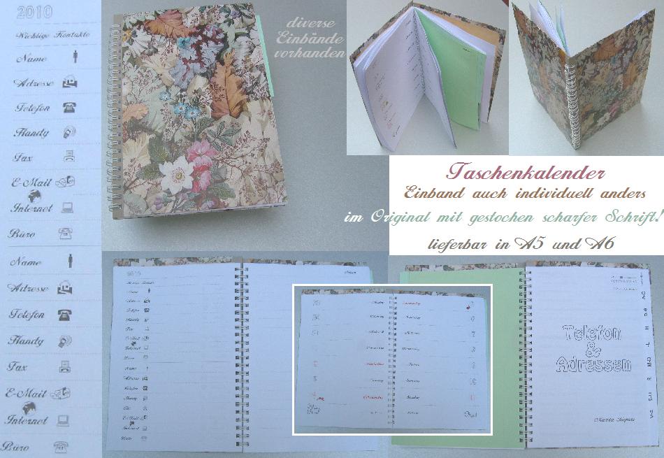 Taschenkalender  Axel Culmsee  -  Muster und Infos